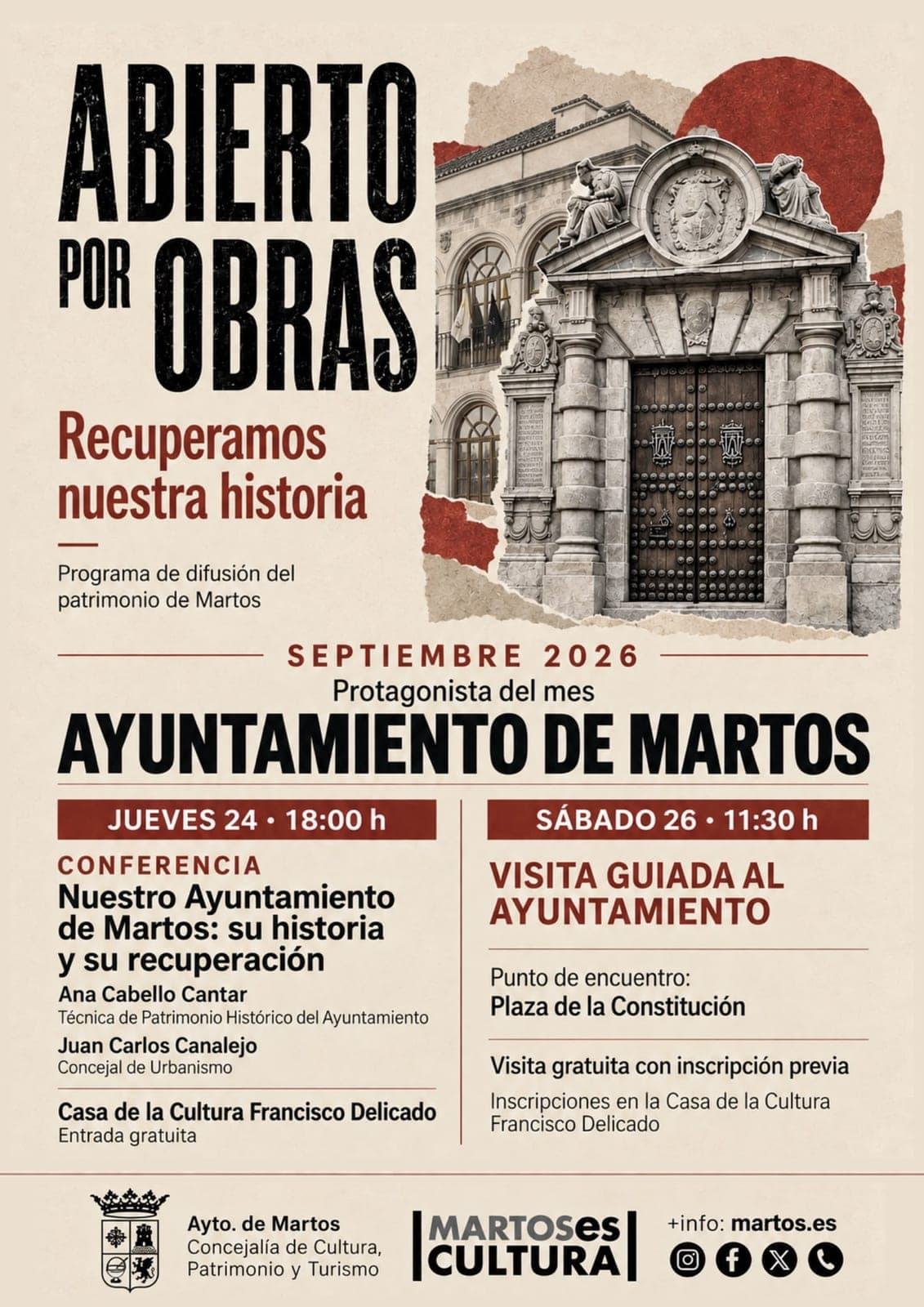 Visita guiada «Abierto por obras» al Ayuntamiento de Martos